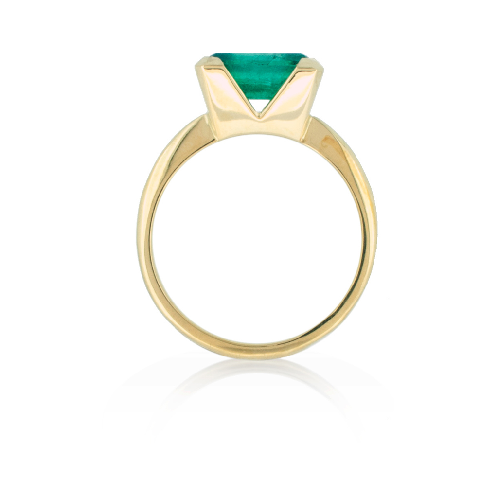 Ethical Tapering Emerald Engagement Ring - by Amanda Li Hope